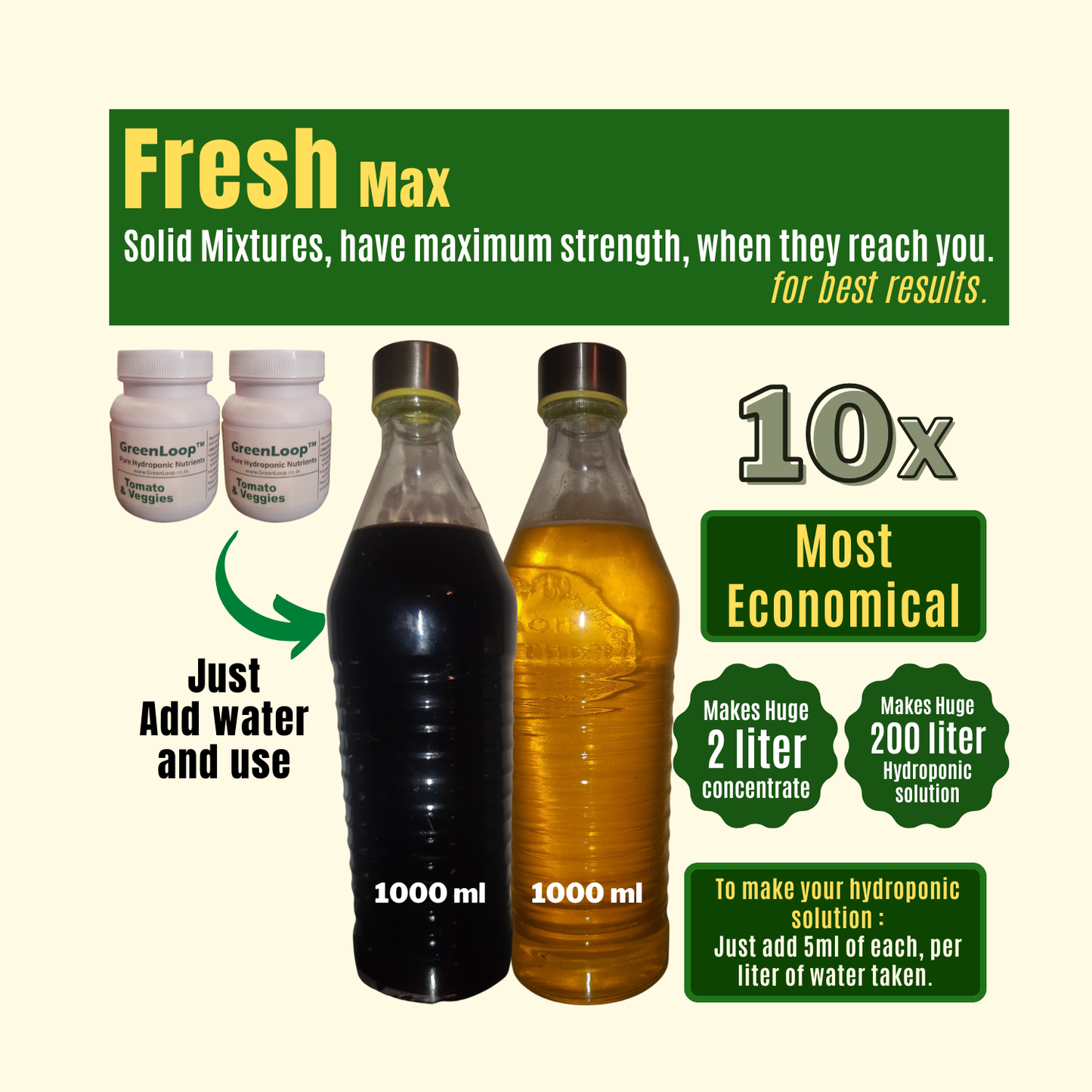 Hydroponic Nutrients TOMATO & VEGGIES, Pack of 12 sets