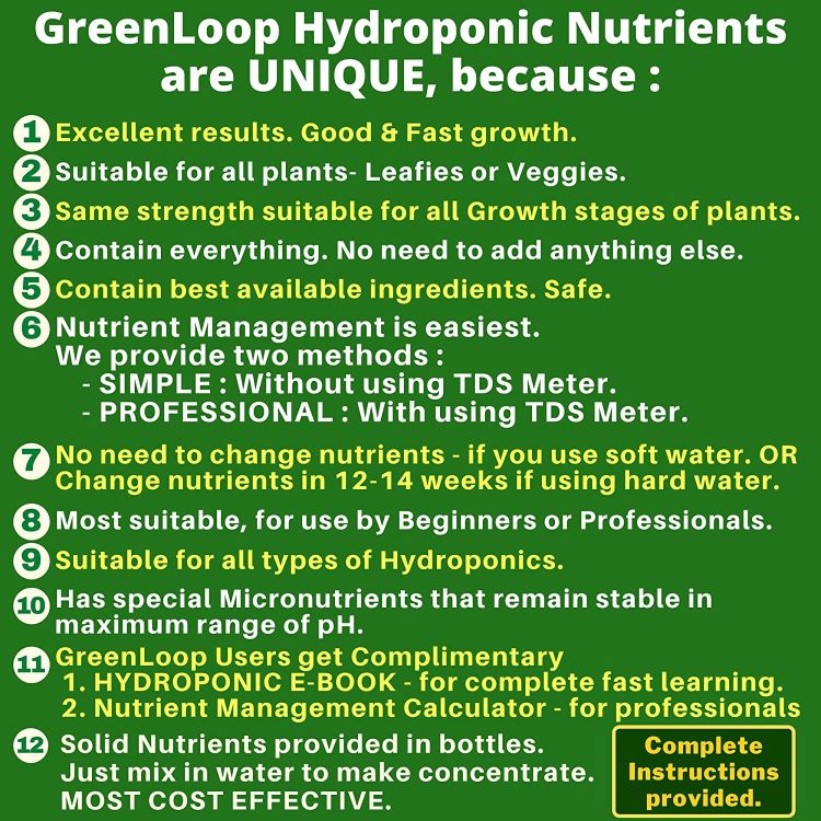 Hydroponic Nutrients LEAFY-200, Pack of 12 sets