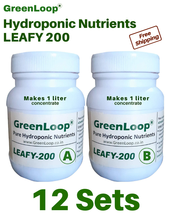 Hydroponic Nutrients LEAFY-200, Pack of 12 sets